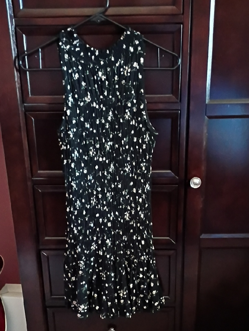 Black Floral Halter Mini Dress